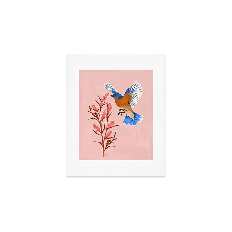Graceful Bluebird in Flight Art Print Gallery Image 1