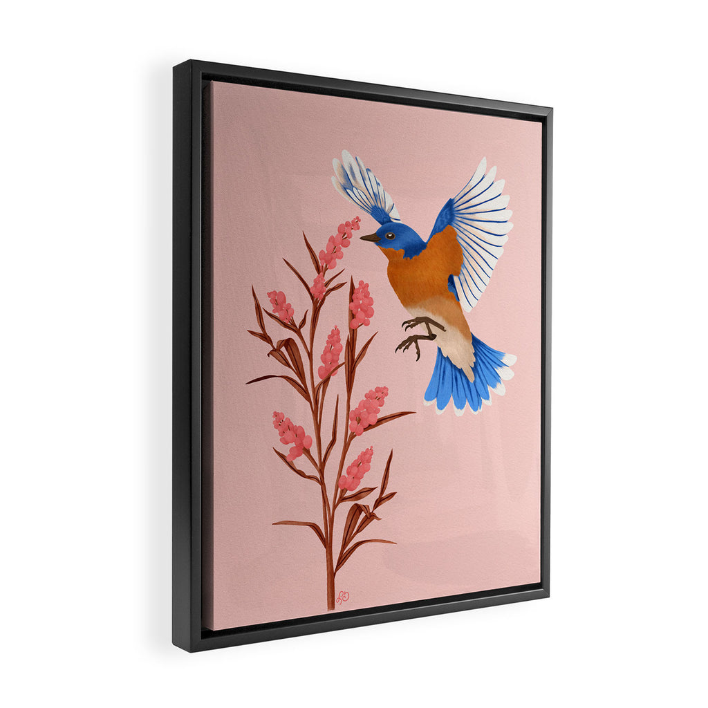 Graceful Bluebird in Flight Framed Canvas Print Gallery Image 2