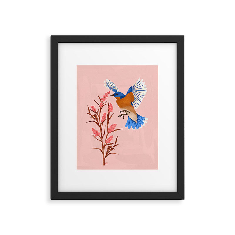 Graceful Bluebird in Flight Framed Art Print Gallery Image 5