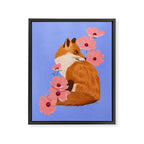 Graceful Fox Among Flowers Framed Canvas Print Gallery Image 6