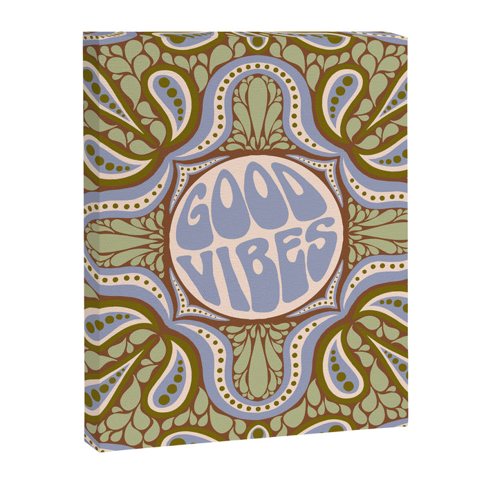 Groovy Good Vibes Typography Canvas Print Gallery Image 1