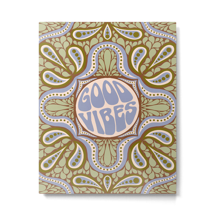 Groovy Good Vibes Typography Metal Print Gallery Image 1