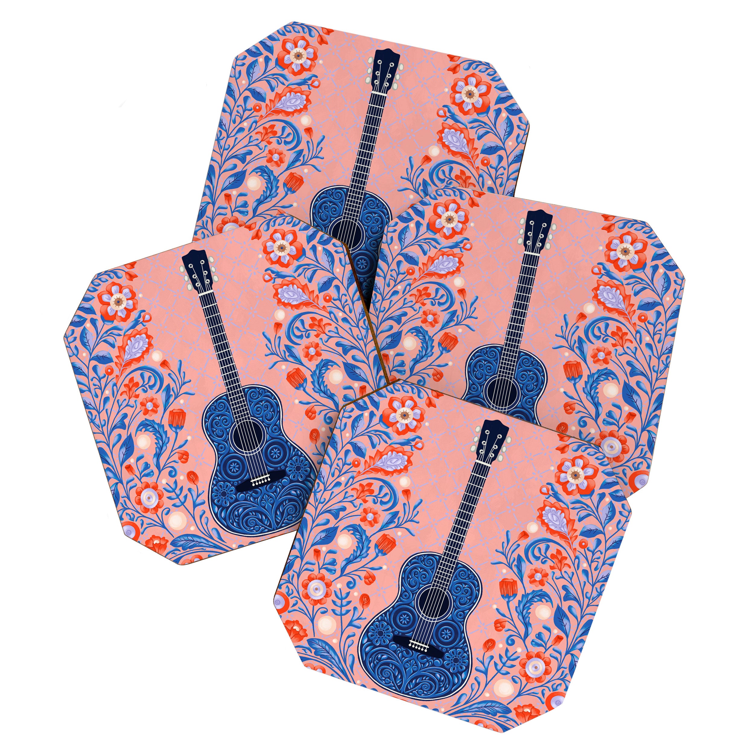 Guitar in Bloom Coaster Gallery Image 1