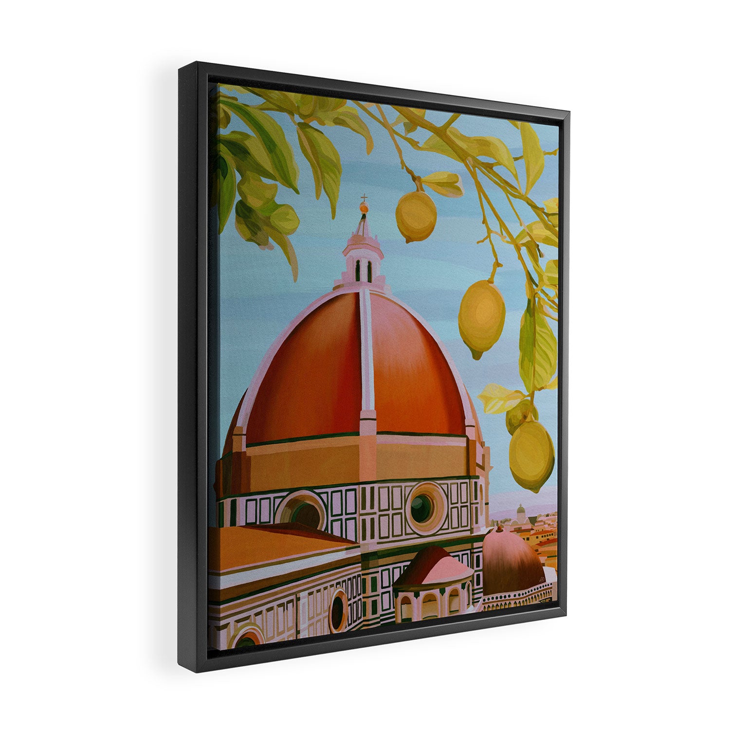 Lemons Overlooking The Duomo in Florence Italy Framed Canvas Print Gallery Image 2