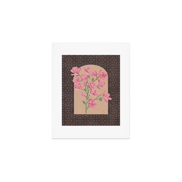 Magnolia Branch and Vintage Pattern Art Print Gallery Image 1