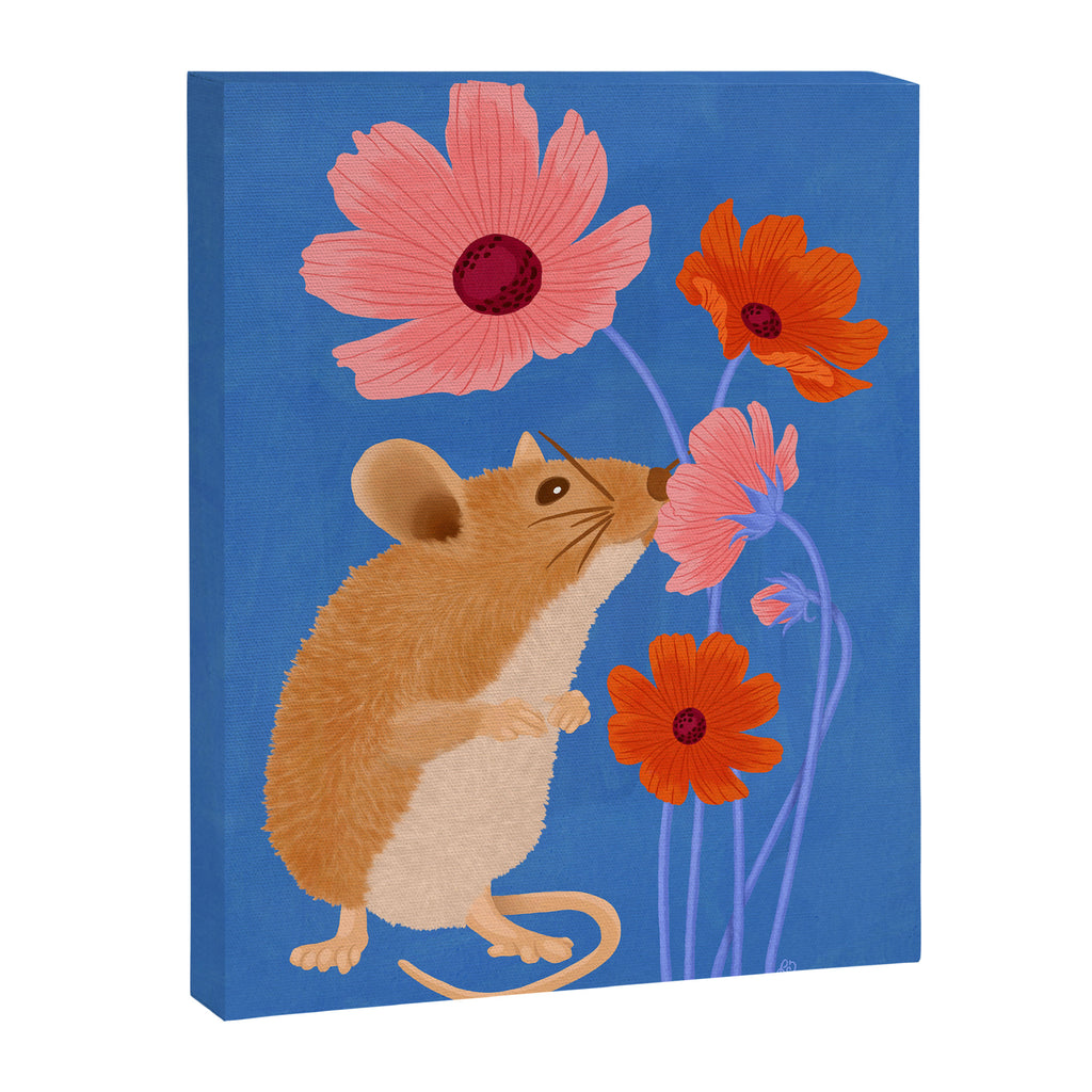 Meadow Mouse and Cosmos Blooms Canvas Print Gallery Image 6