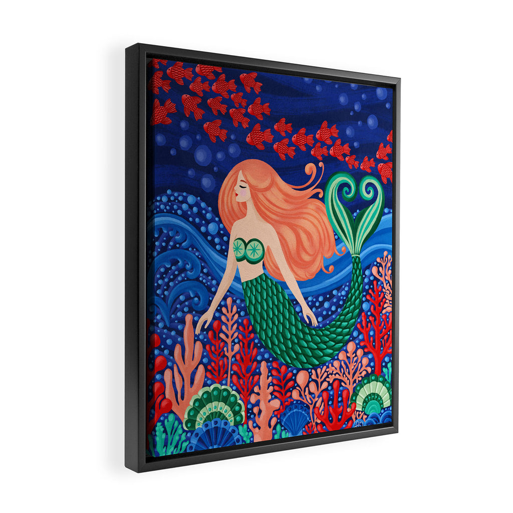 Mermaid's Song of the Sea Framed Canvas Print Gallery Image 2