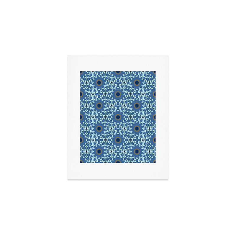 Midnight Blue Starburst Mosaic Art Print Gallery Image 1