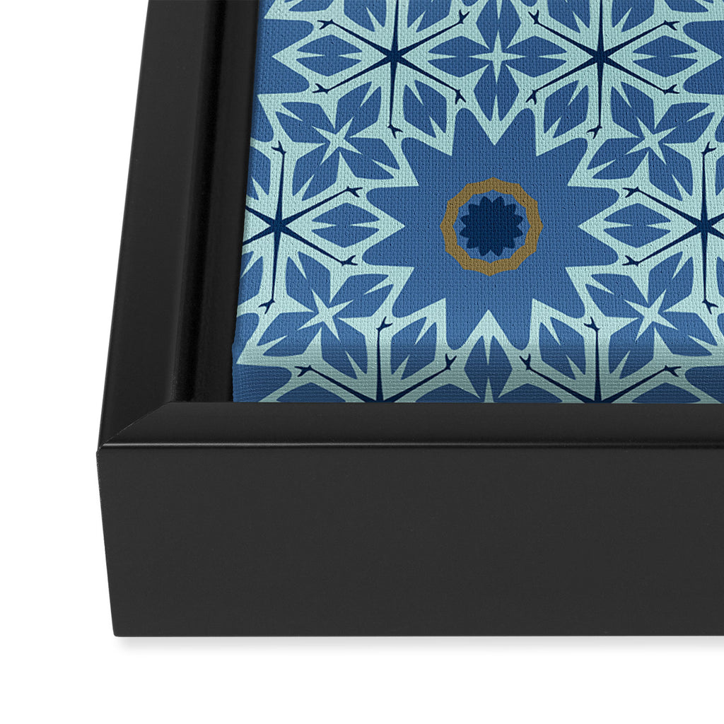 Midnight Blue Starburst Mosaic Framed Canvas Print Gallery Image 3