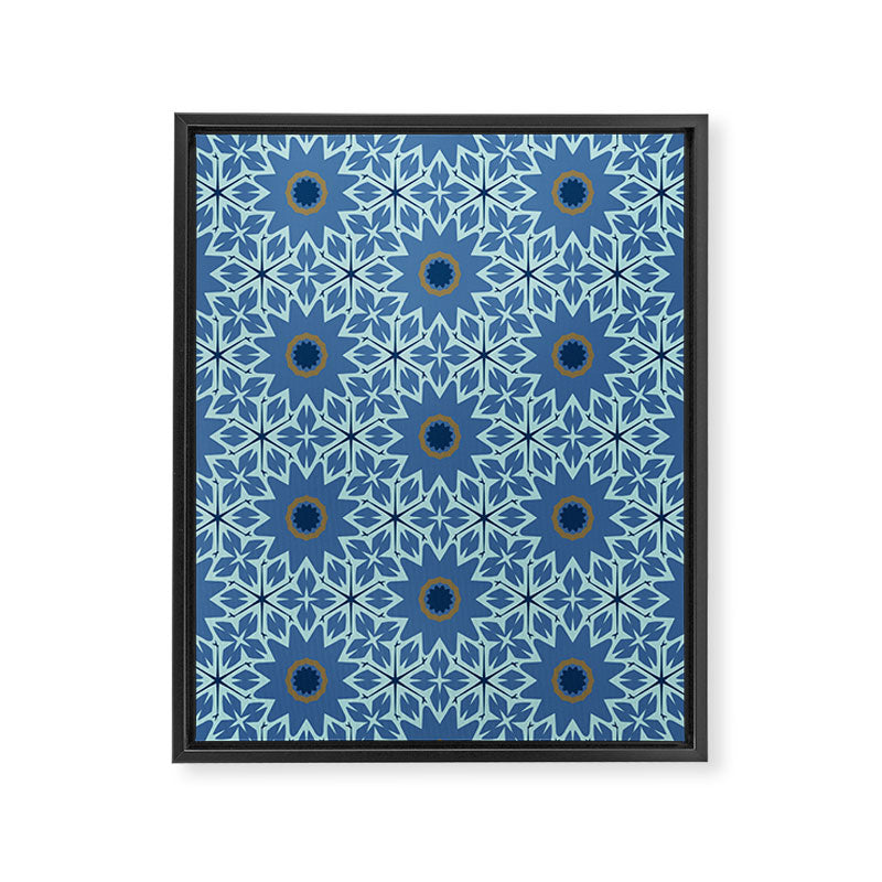Midnight Blue Starburst Mosaic Framed Canvas Print Gallery Image 6