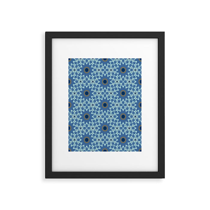 Midnight Blue Starburst Mosaic Framed Art Print Gallery Image 1