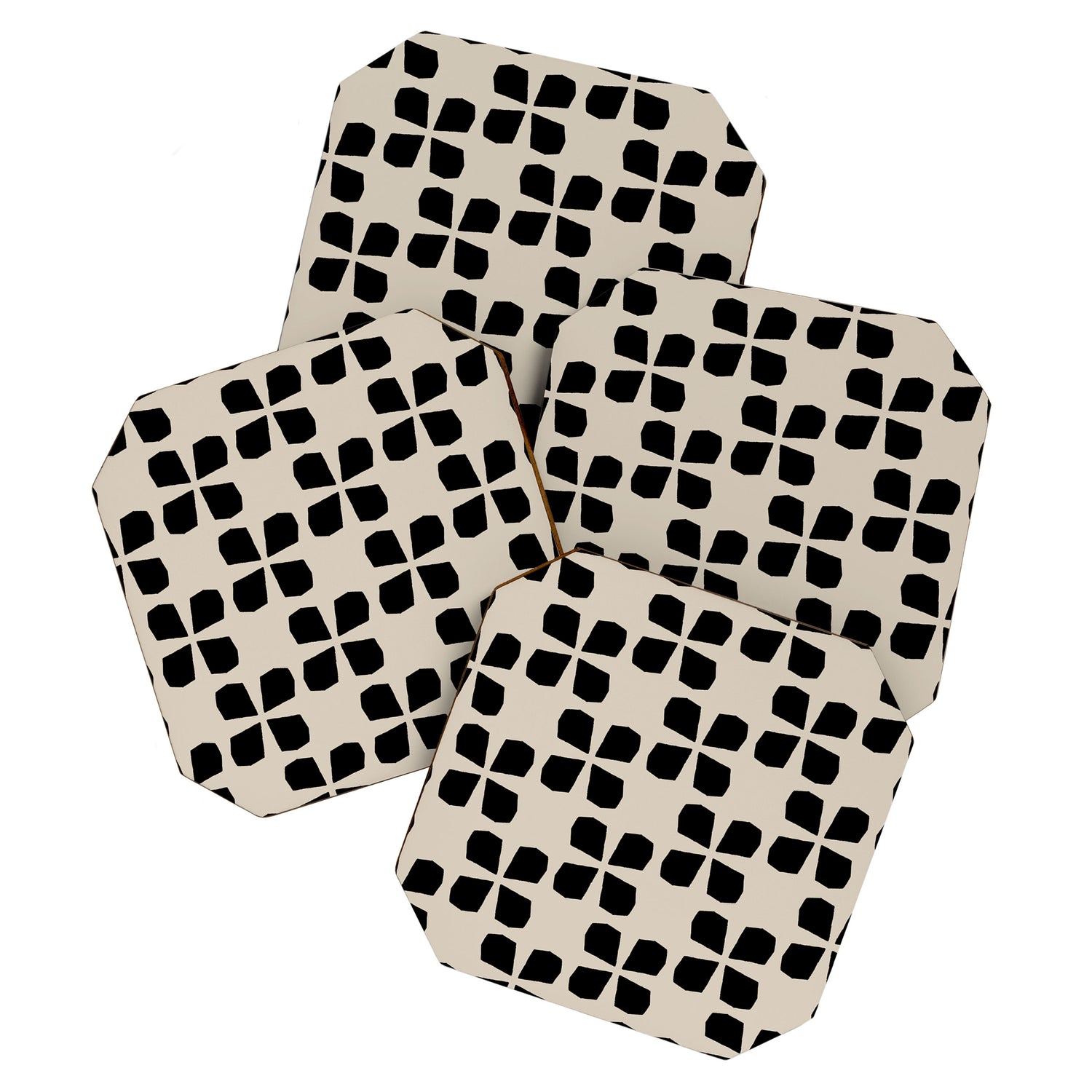 Minimalist Japanese Floral Pattern Coaster Gallery Image 1