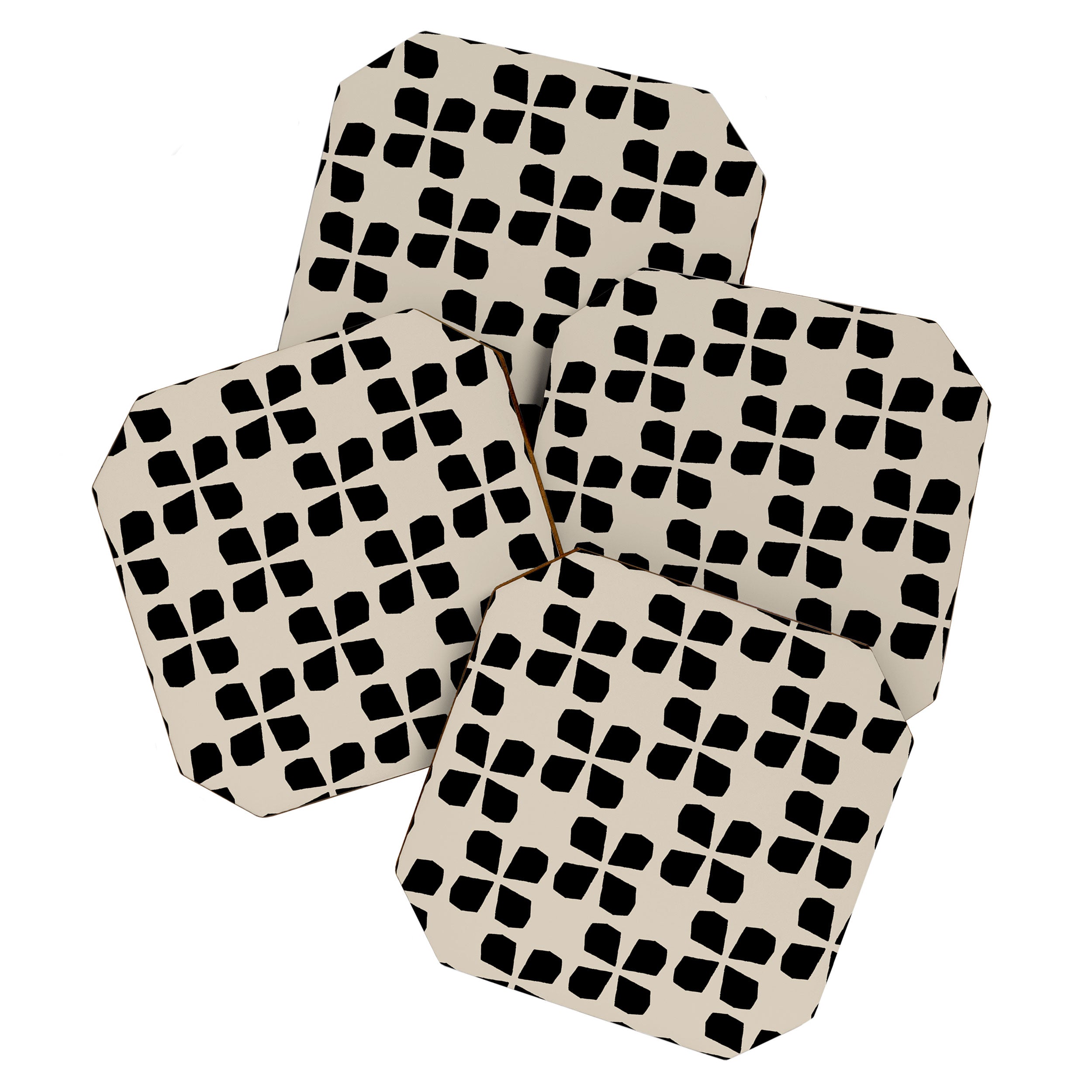 Minimalist Japanese Floral Pattern Coaster Gallery Image 1
