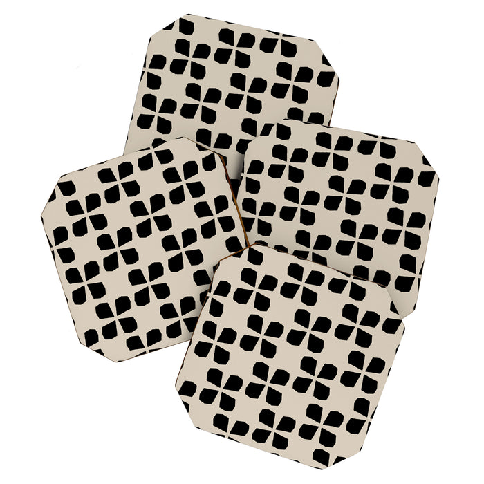Minimalist Japanese Floral Pattern Coaster Gallery Image 1