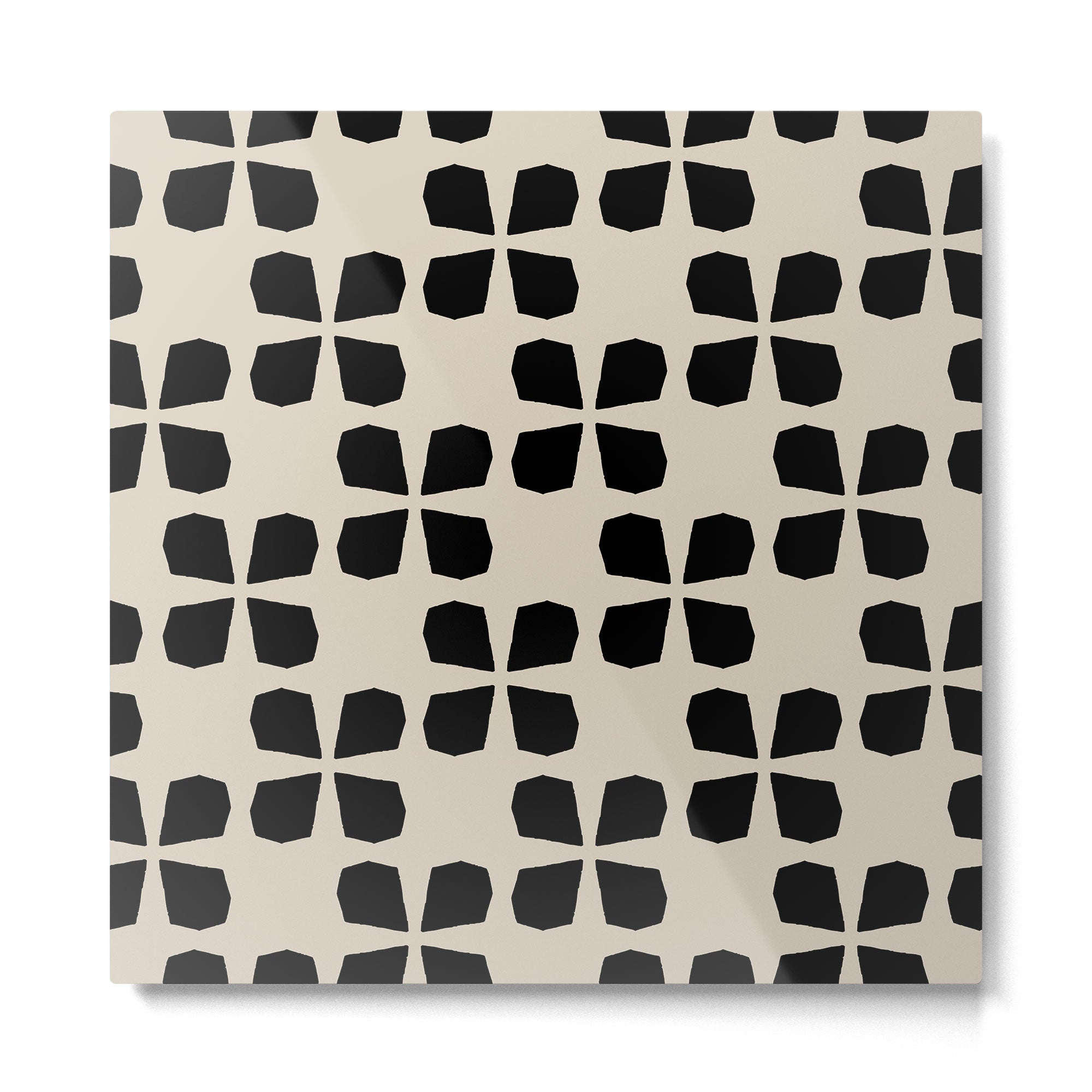 Minimalist Japanese Floral Pattern Metal Print Gallery Image 2