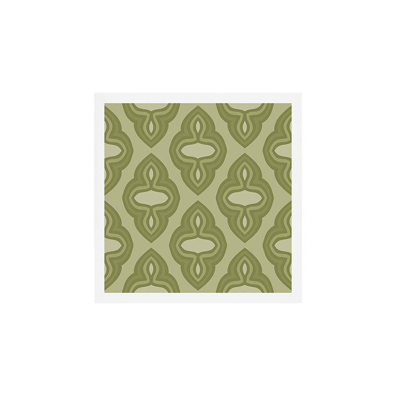 Mint Green 1970s Inspired Retro Geometric Pattern Art Print Gallery Image 1