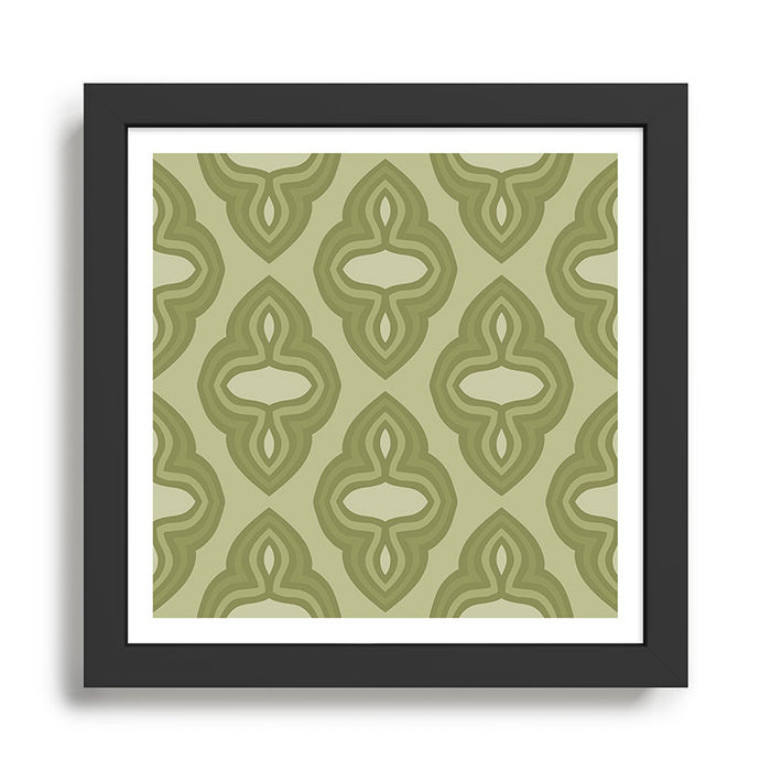 Mint Green 1970s Inspired Retro Geometric Pattern Framed Art Print Gallery Image 1