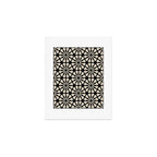 Monochrome Floral Geometric Pattern Art Print Gallery Image 1