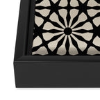 Monochrome Floral Geometric Pattern Framed Canvas Print Gallery Image 3
