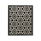 Monochrome Floral Geometric Pattern Framed Canvas Print Gallery Image 6