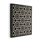 Monochrome Floral Geometric Pattern Framed Canvas Print Gallery Image 2