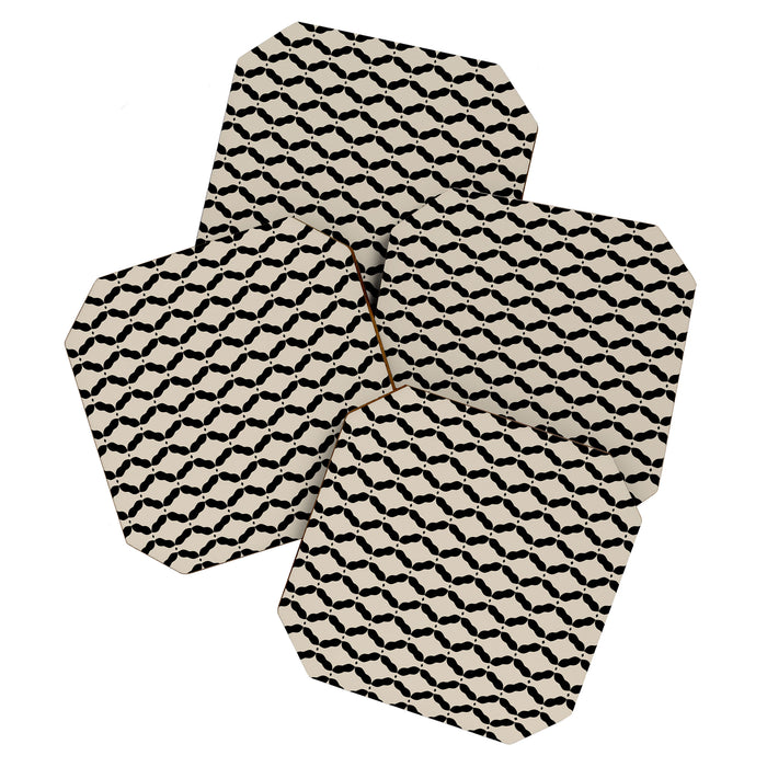 Monochrome Geometric Diamond Pattern Coaster Gallery Image 1