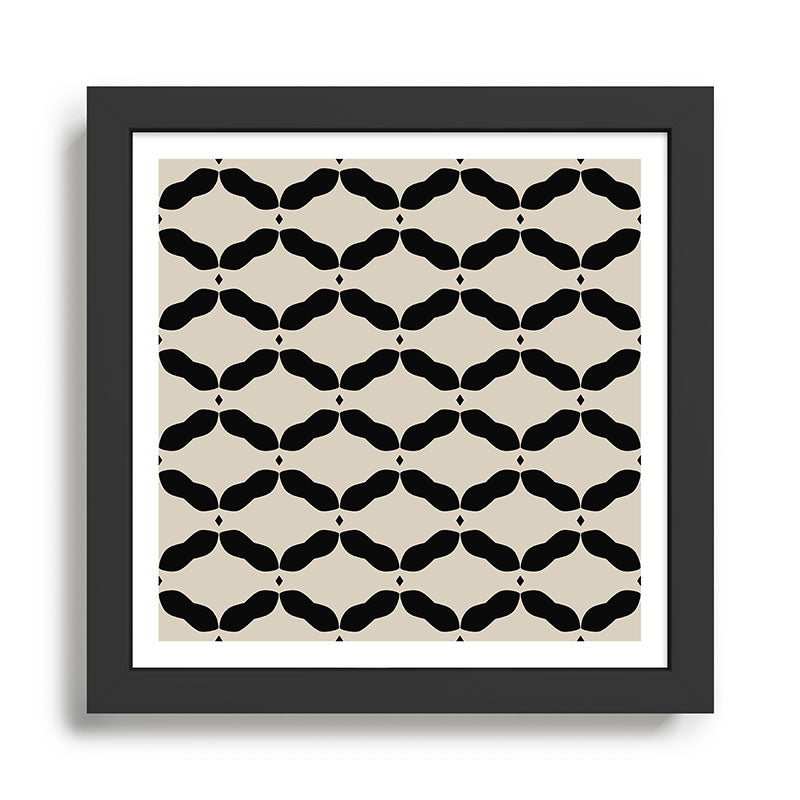Monochrome Geometric Diamond Pattern Framed Art Print Gallery Image 1