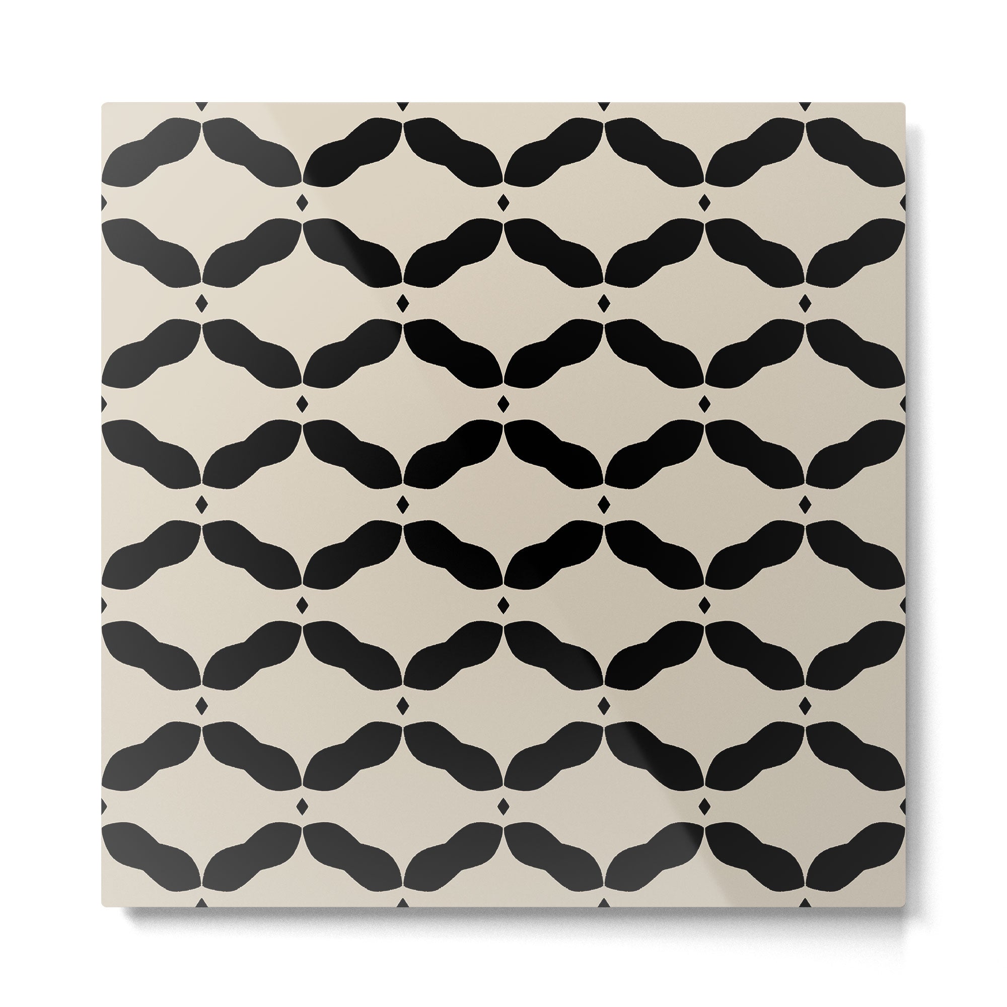 Monochrome Geometric Diamond Pattern Metal Print Gallery Image 2
