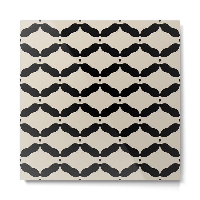 Monochrome Geometric Diamond Pattern Metal Print Gallery Image 1