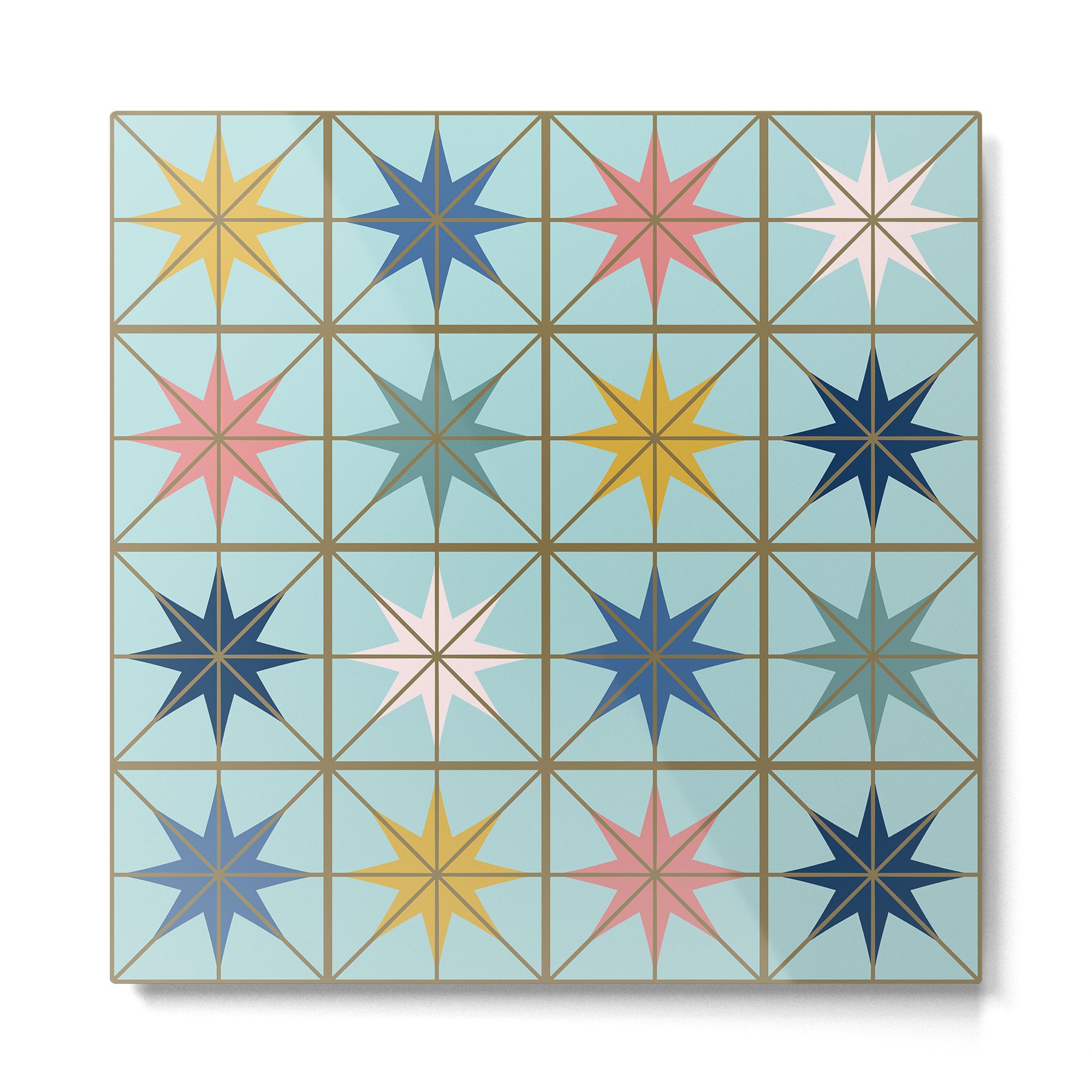 Moroccan Star Tile Pattern Metal Print Gallery Image 2