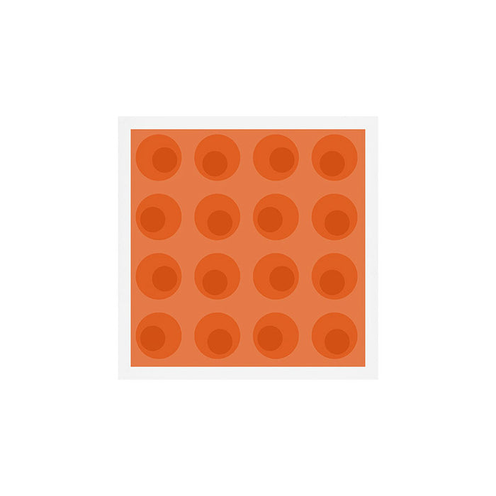 Orange 1970s Retro Inspired Polka Dot Pattern Art Print Gallery Image 1
