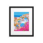 Painting of Santorini Greece Framed Art Print Gallery Image 5