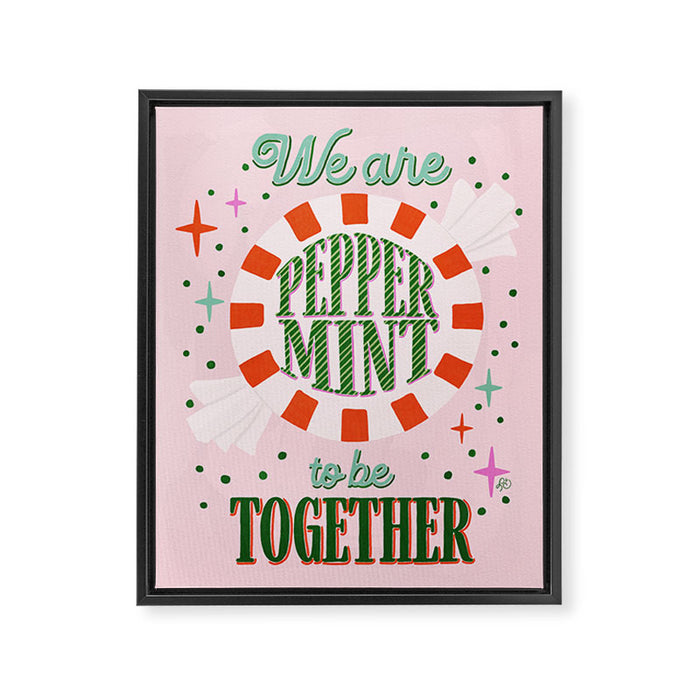 Playful Holiday Peppermint Love Framed Canvas Print Gallery Image 1