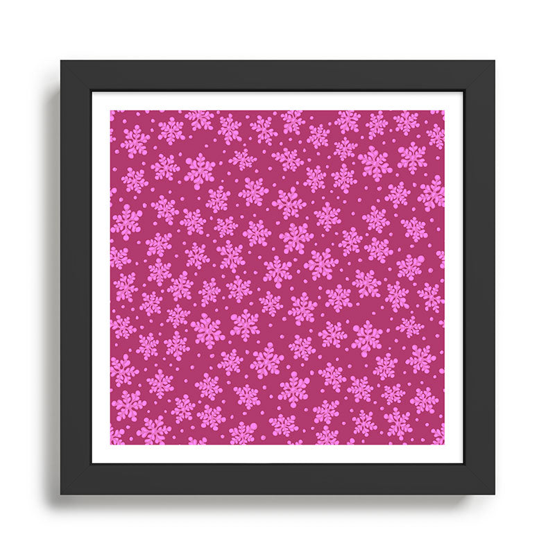Pretty in Pink Winter Snowflakes Framed Art Print Gallery Image 1