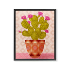 Prickly Pear Cactus in Southwestern Pot Framed Canvas Print Gallery Image 6