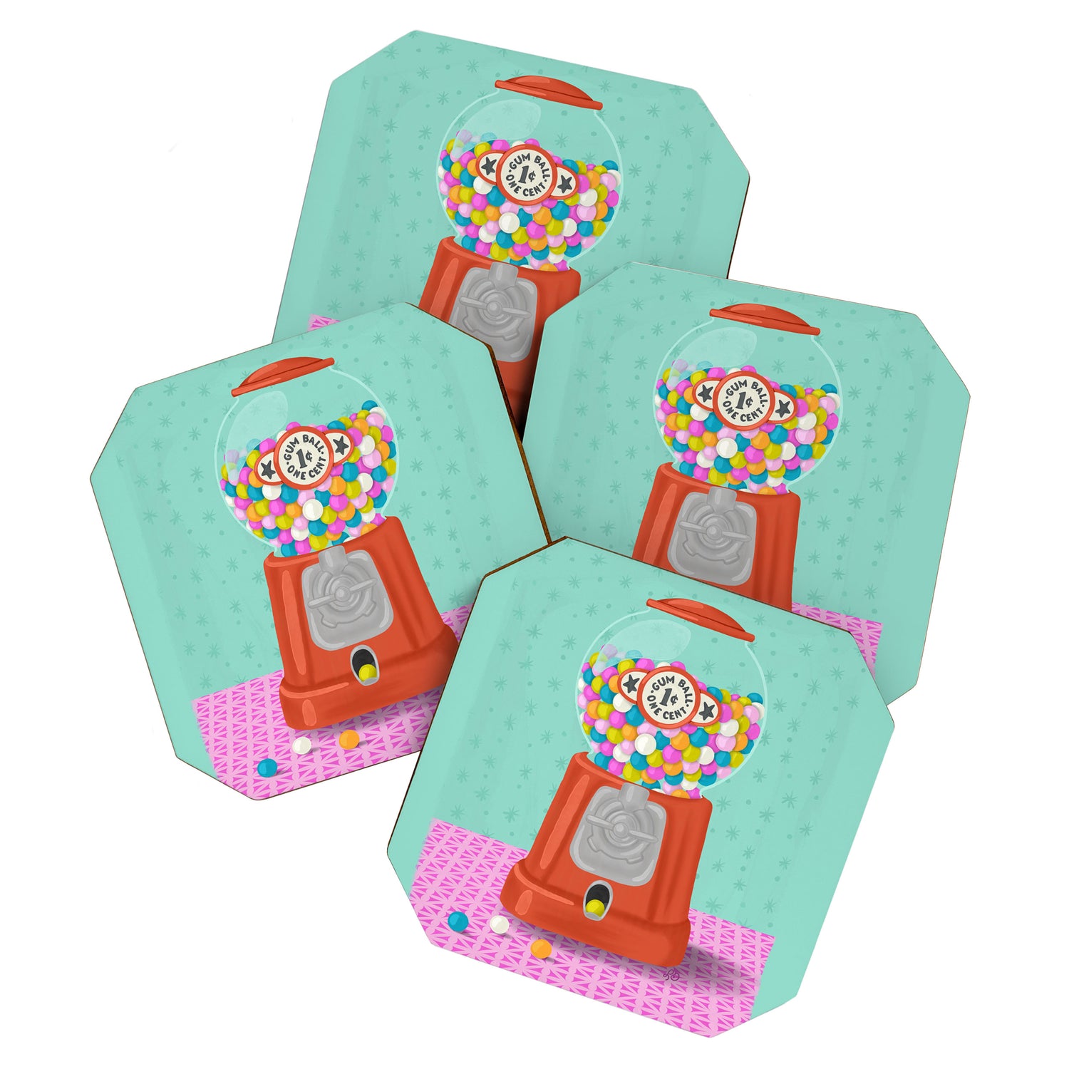 Retro Bubblegum Bliss Coaster Gallery Image 1