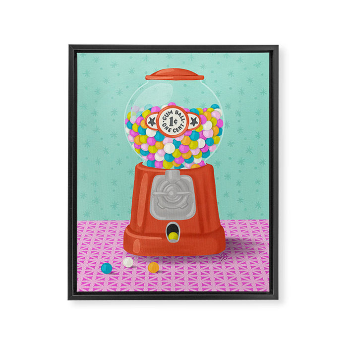 Retro Bubblegum Bliss Framed Canvas Print Gallery Image 1