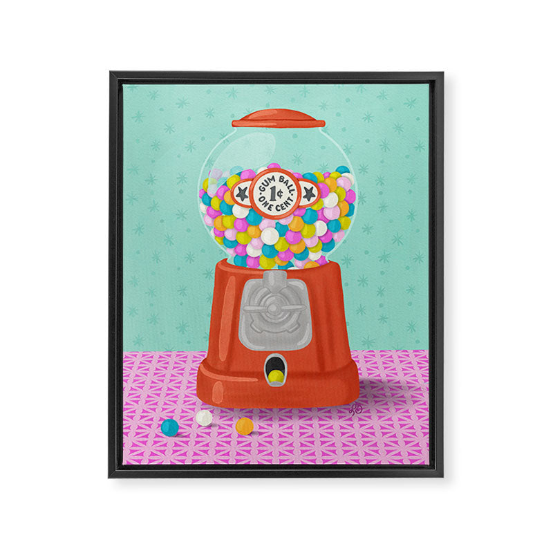 Retro Bubblegum Bliss Framed Canvas Print Gallery Image 6