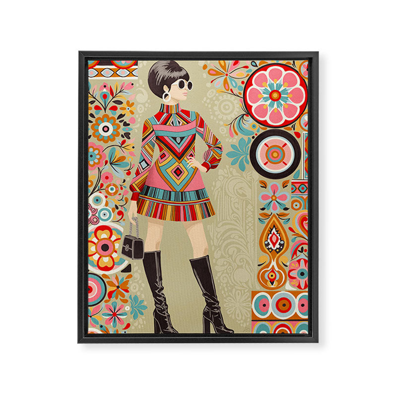 Retro Chic 60s Fashion Framed Canvas Print Gallery Image 6