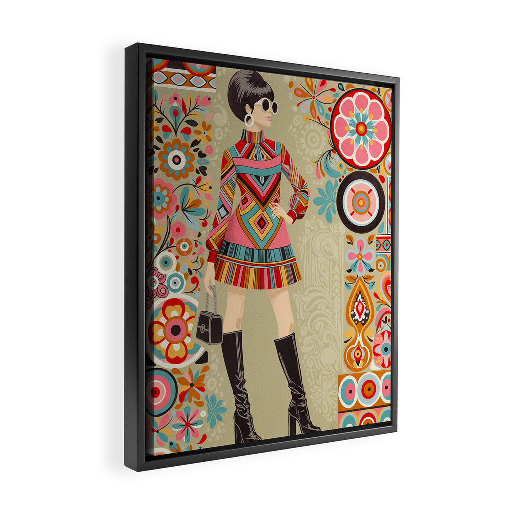 Retro Chic 60s Fashion Framed Canvas Print Gallery Image 2