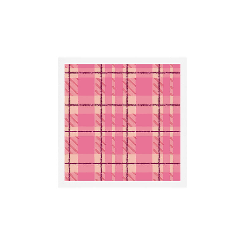 Rustic Pink Tartan Plaid Art Print Gallery Image 1