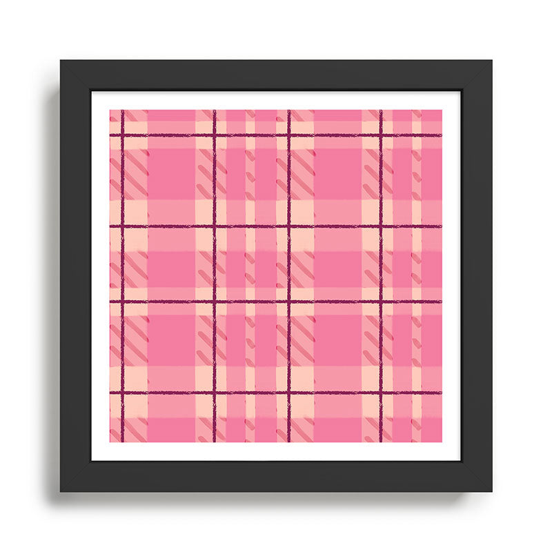 Rustic Pink Tartan Plaid Framed Art Print Gallery Image 1