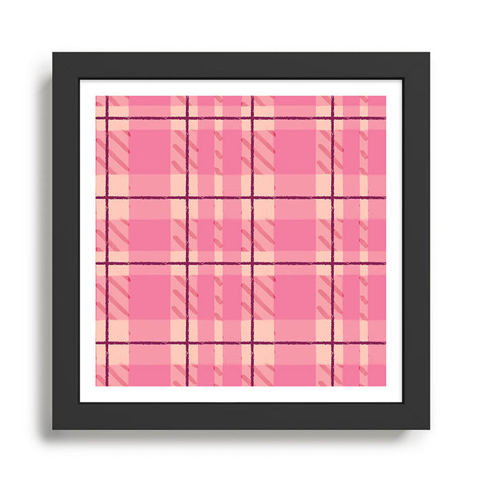 Rustic Pink Tartan Plaid Framed Art Print Gallery Image 1