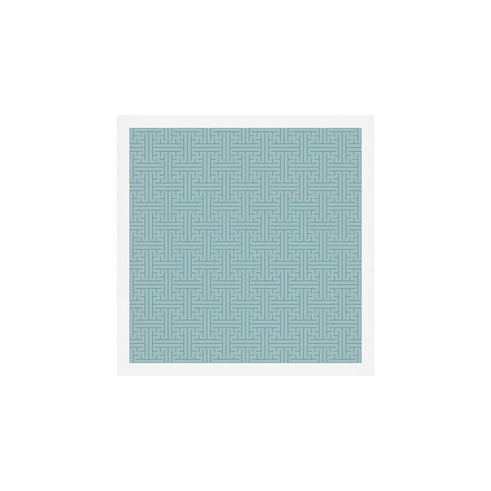 Serene Blue Maze Pattern Art Print Gallery Image 1