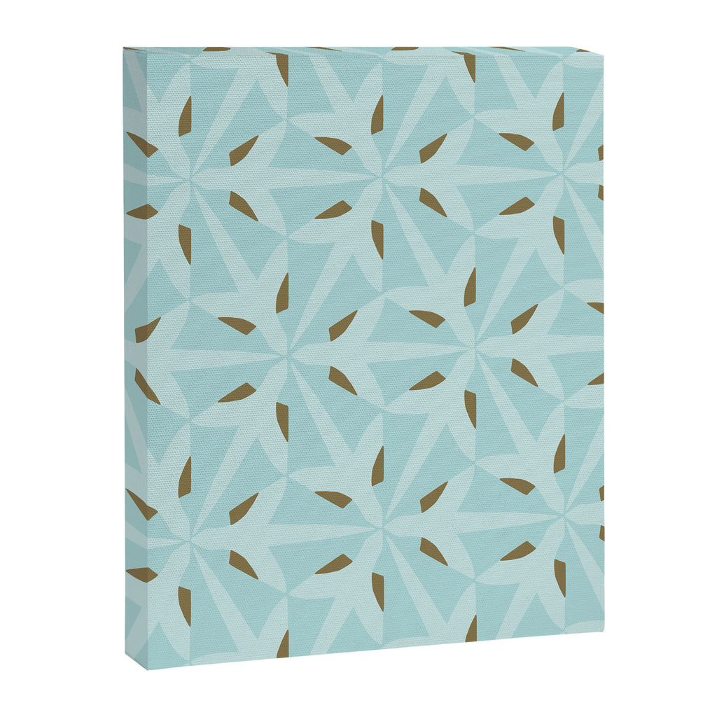 Sky Blue Moroccan Geometric Birds in Flight Canvas Print Gallery Image 6