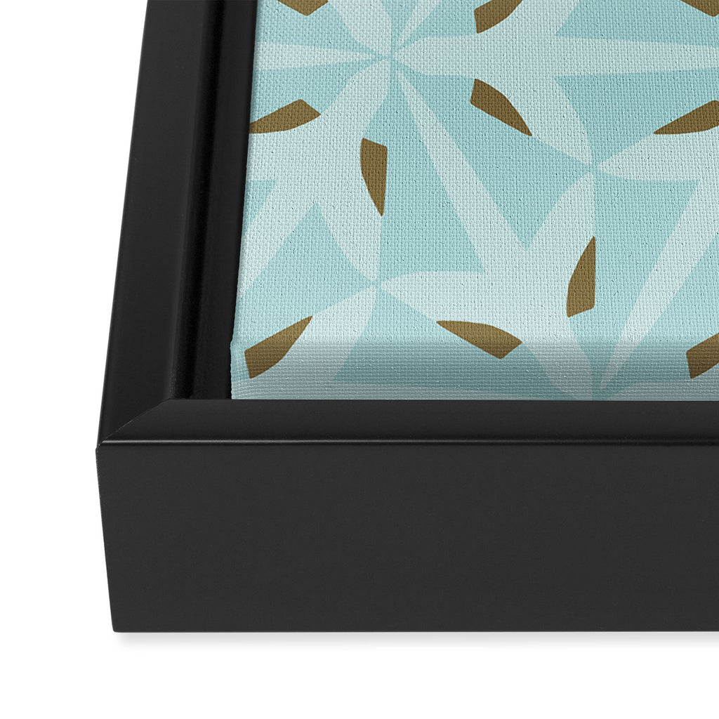 Sky Blue Moroccan Geometric Birds in Flight Framed Canvas Print Gallery Image 3
