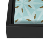 Sky Blue Moroccan Geometric Birds in Flight Framed Canvas Print Gallery Image 3