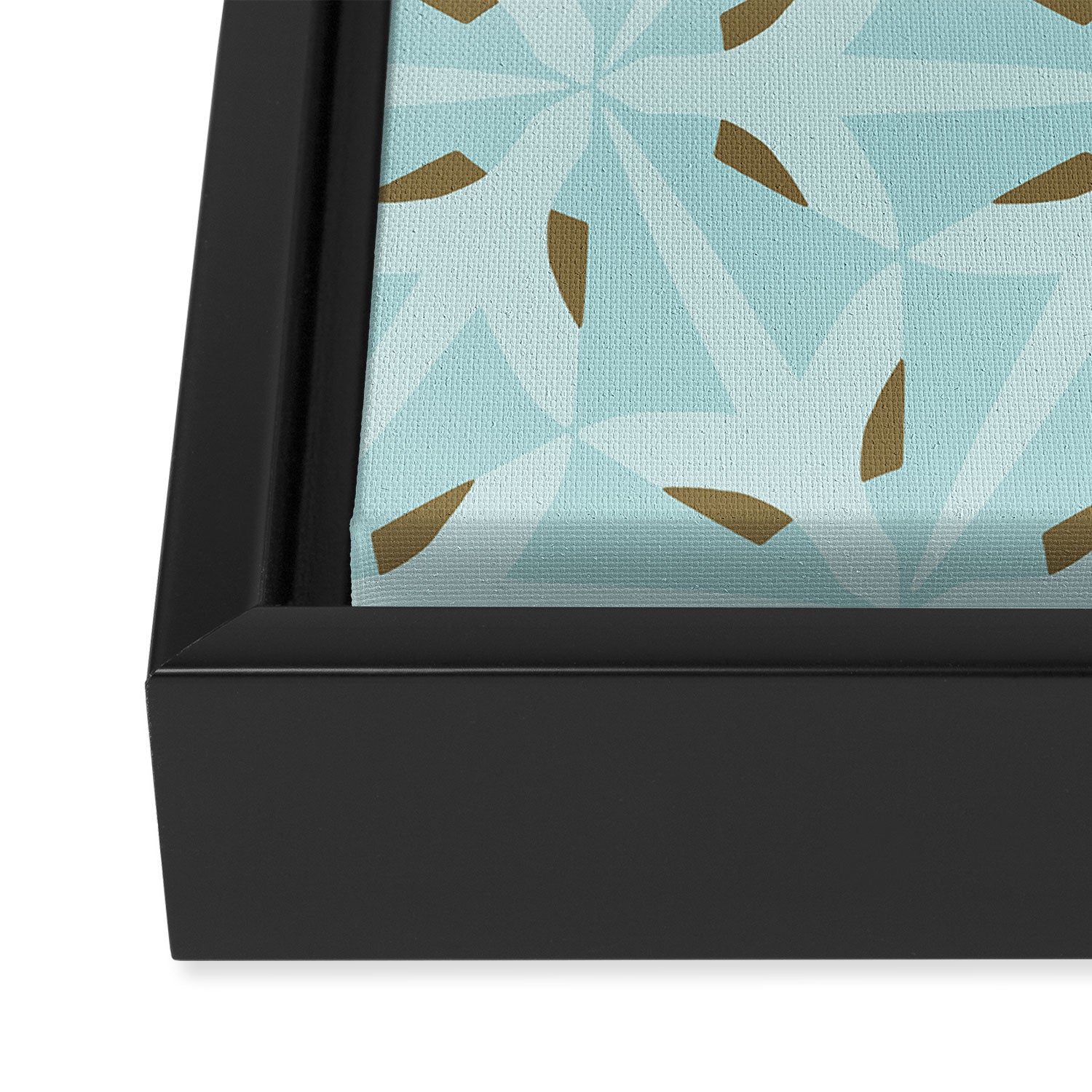 Sky Blue Moroccan Geometric Birds in Flight Framed Canvas Print Gallery Image 3
