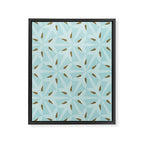 Sky Blue Moroccan Geometric Birds in Flight Framed Canvas Print Gallery Image 6