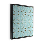 Sky Blue Moroccan Geometric Birds in Flight Framed Canvas Print Gallery Image 2